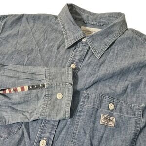 Ralph Lauren Denim Supply Blue Jeans Shirt Mens xl Button Up